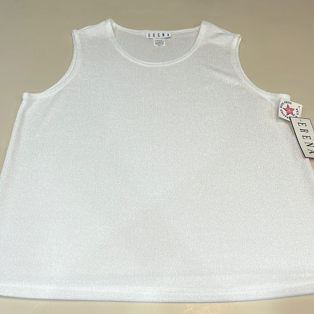 Vintage Erena white sleeveless top Large